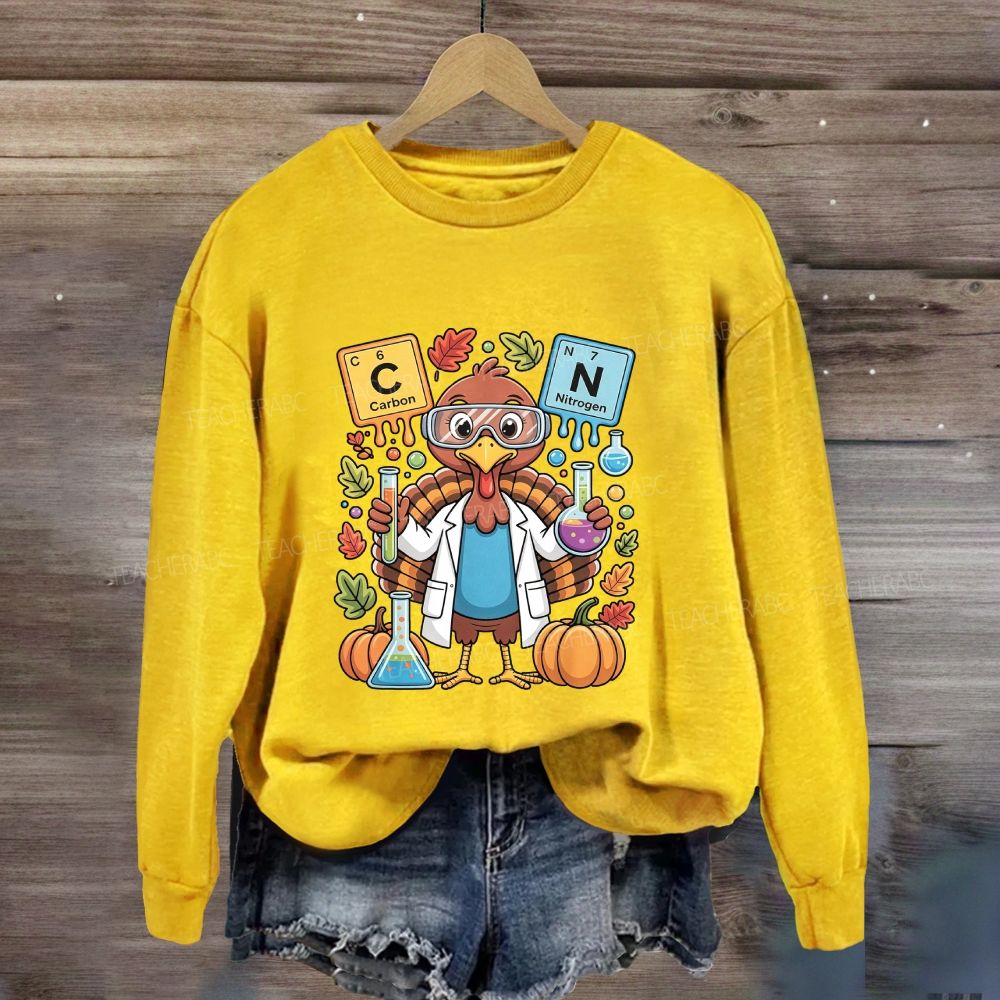 Scientist Turkey Thanksgiving Science Teacher Sweatshirt
