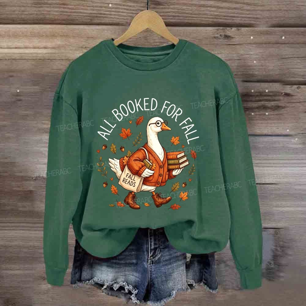 All Booked For Fall Bookish Goose Sweatshirt