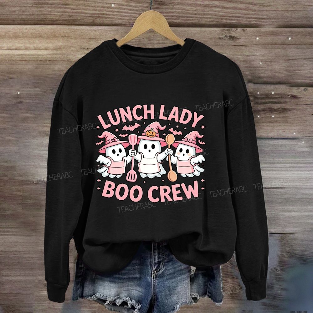 Lunch Lady Boo Crew Halloween Sweatshirt