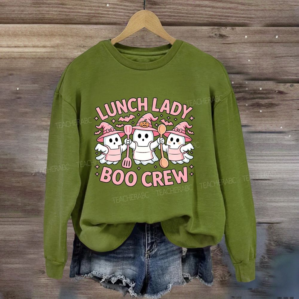 Lunch Lady Boo Crew Halloween Sweatshirt