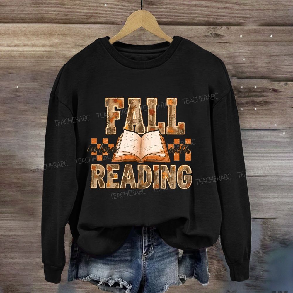 Fall In Love With Reading Book Lover Fall Sweatshirt
