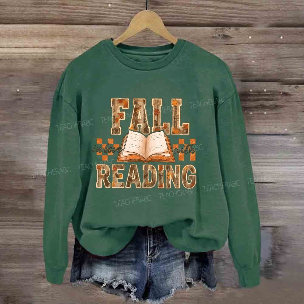 Fall In Love With Reading Book Lover Fall Sweatshirt