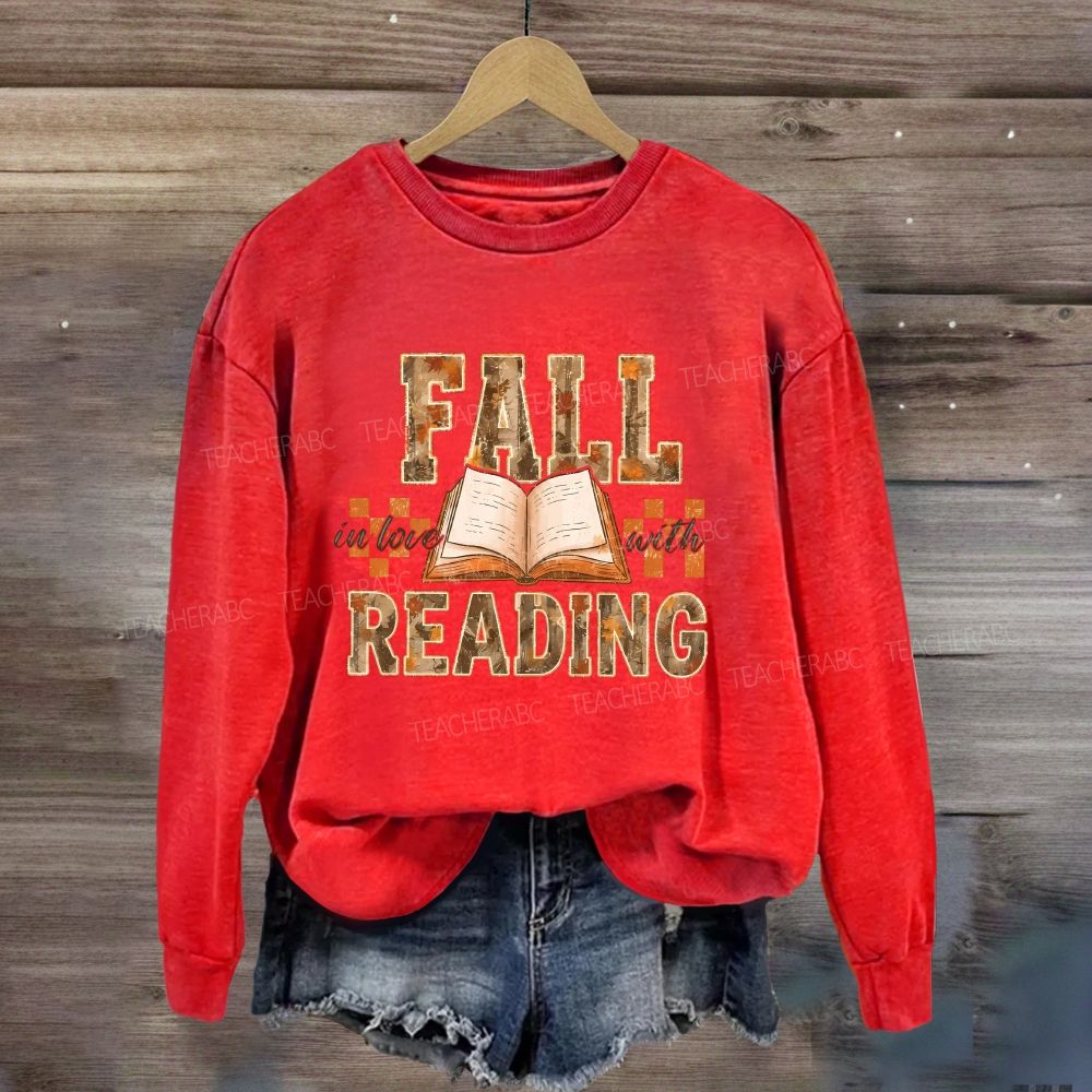 Fall In Love With Reading Book Lover Fall Sweatshirt