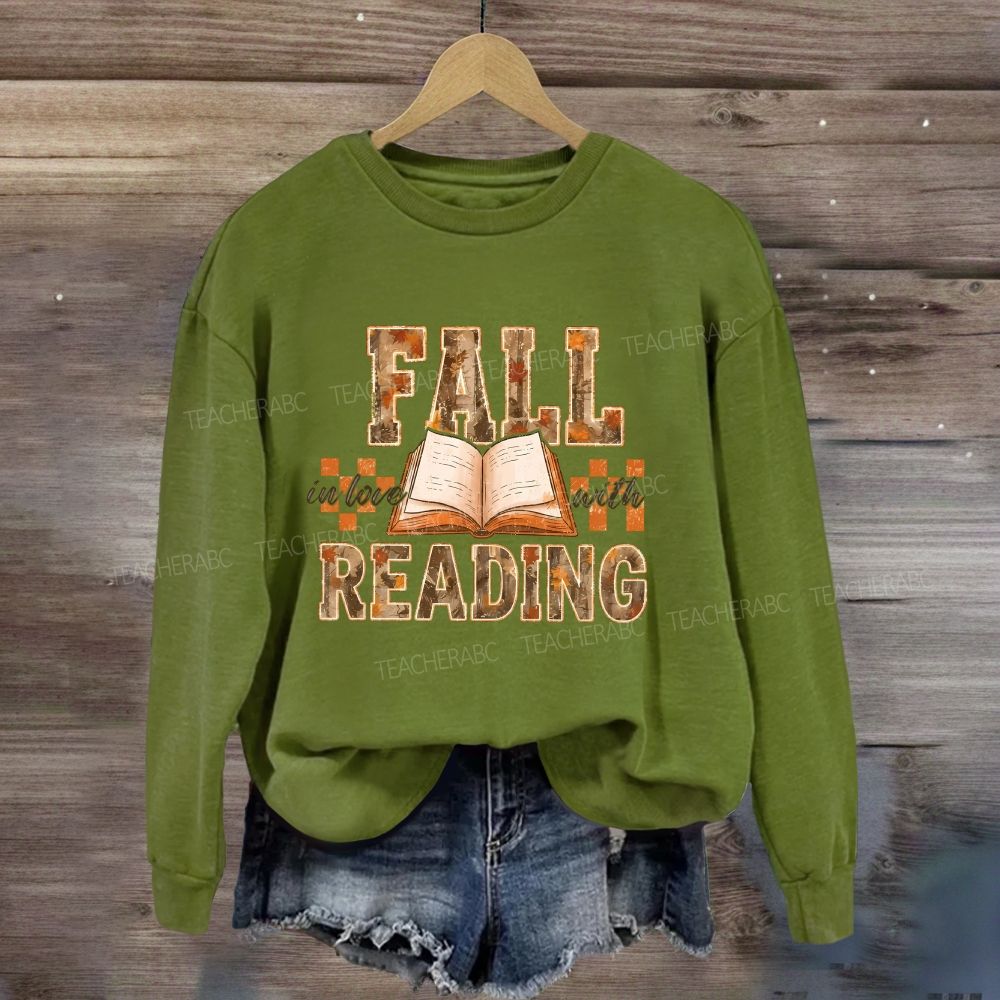 Fall In Love With Reading Book Lover Fall Sweatshirt