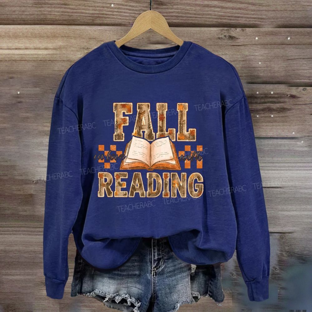 Fall In Love With Reading Book Lover Fall Sweatshirt