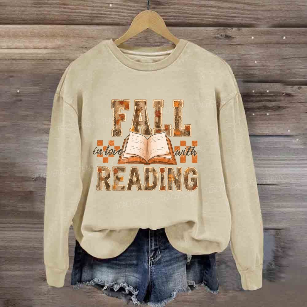 Fall In Love With Reading Book Lover Fall Sweatshirt