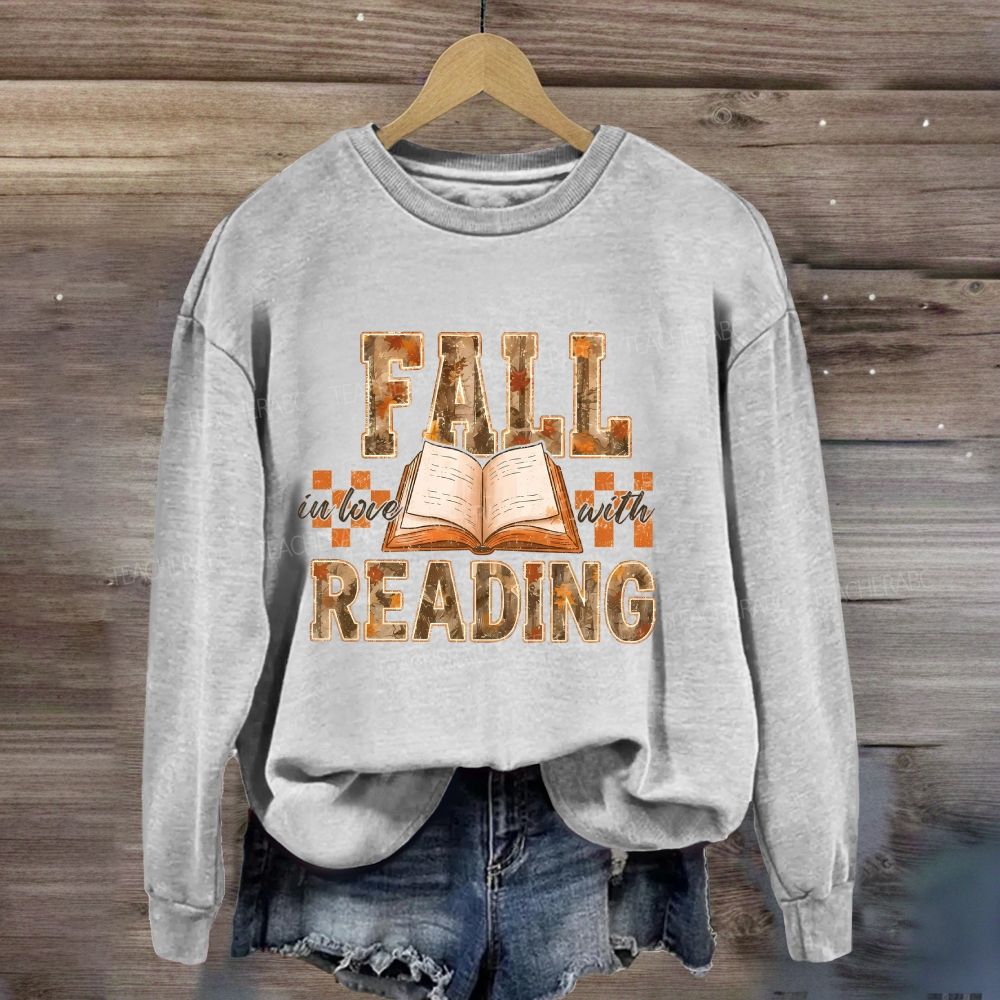 Fall In Love With Reading Book Lover Fall Sweatshirt