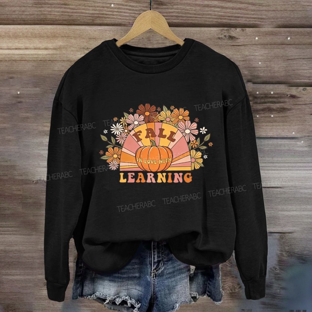 Fall In Love With Learning Floral Pumpkin Sweatshirt