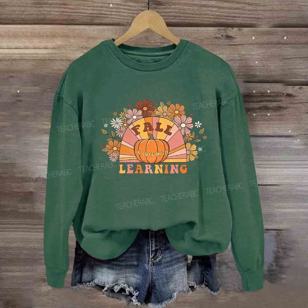 Fall In Love With Learning Floral Pumpkin Sweatshirt