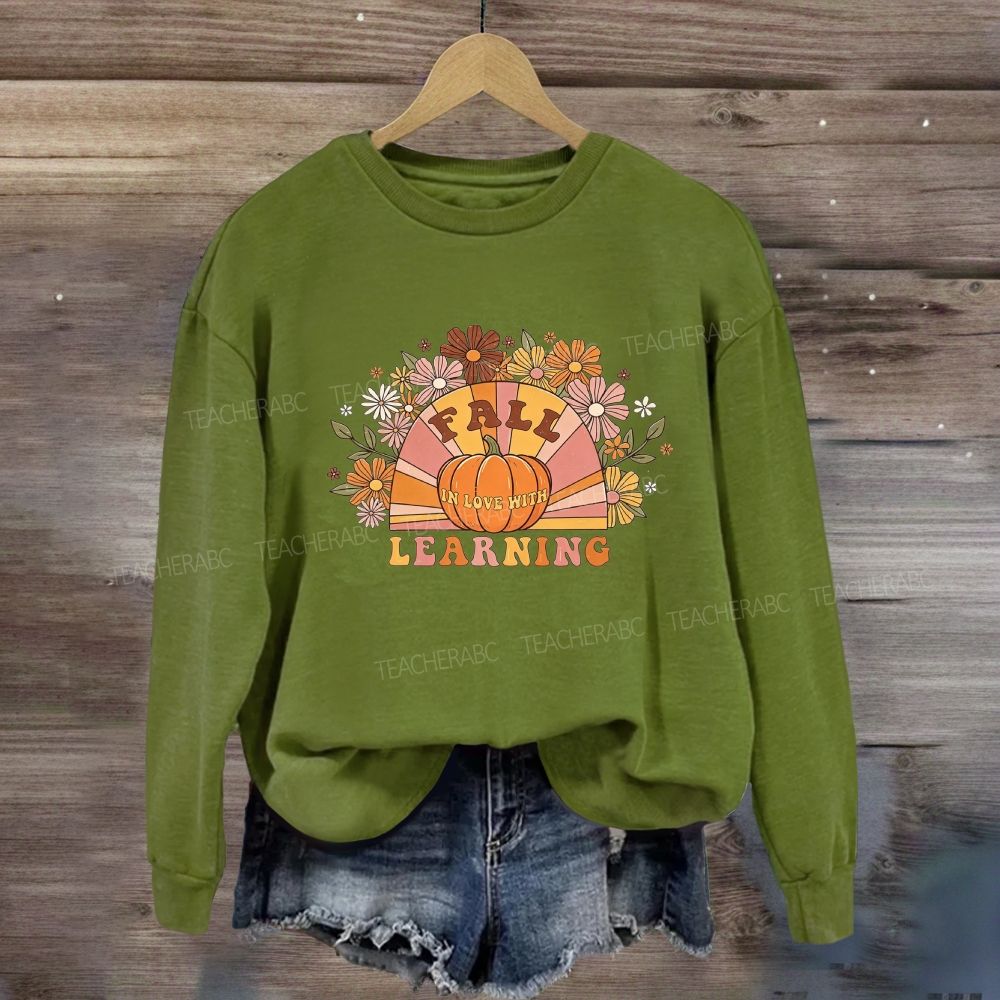 Fall In Love With Learning Floral Pumpkin Sweatshirt