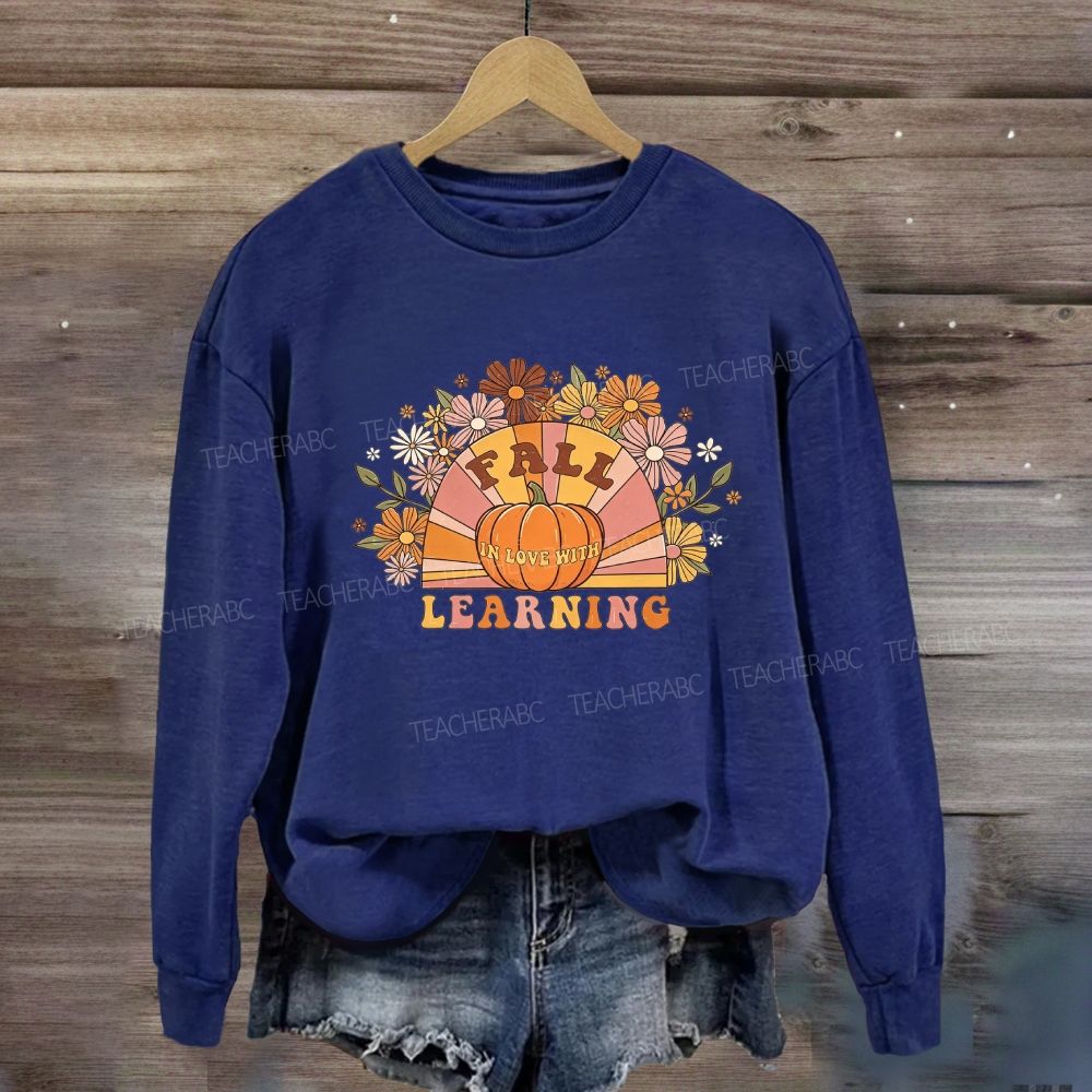 Fall In Love With Learning Floral Pumpkin Sweatshirt
