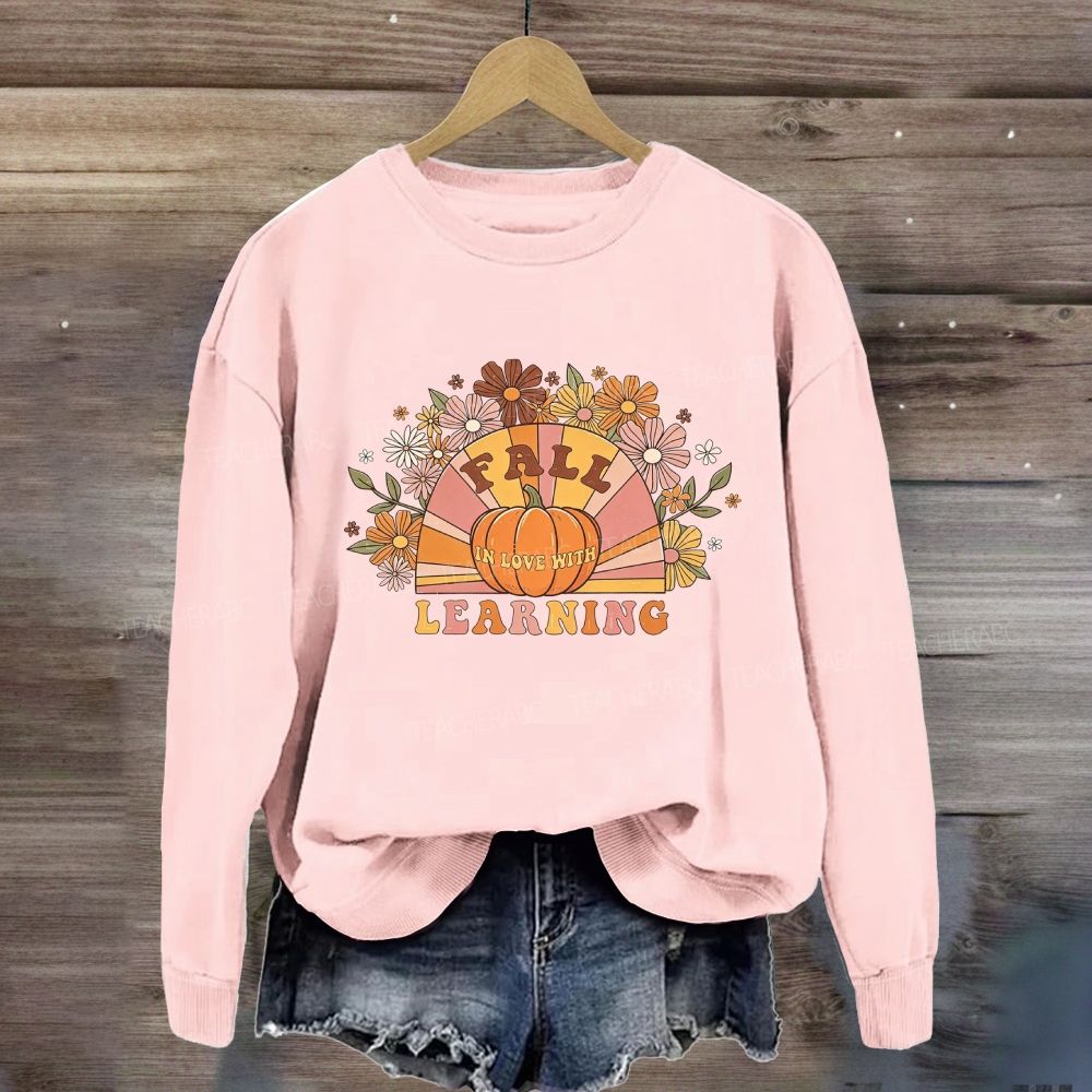 Fall In Love With Learning Floral Pumpkin Sweatshirt