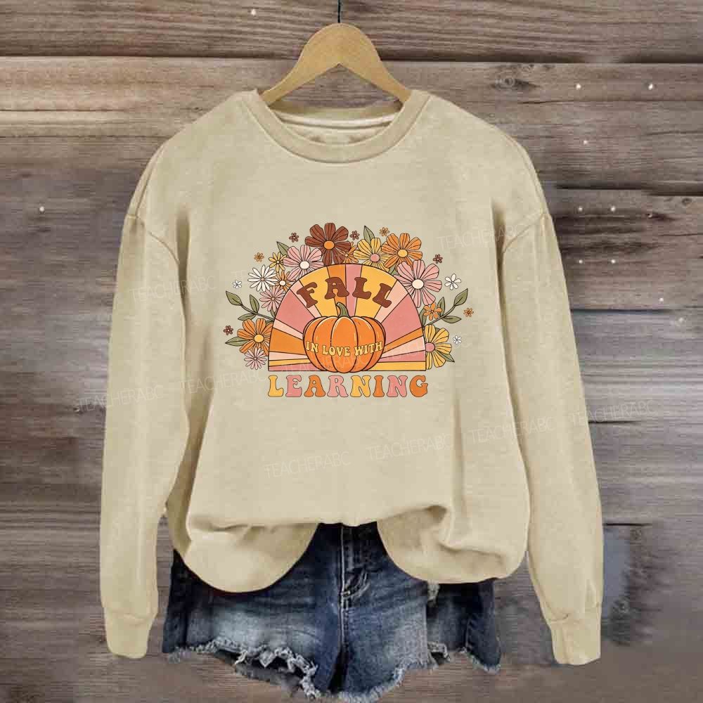 Fall In Love With Learning Floral Pumpkin Sweatshirt