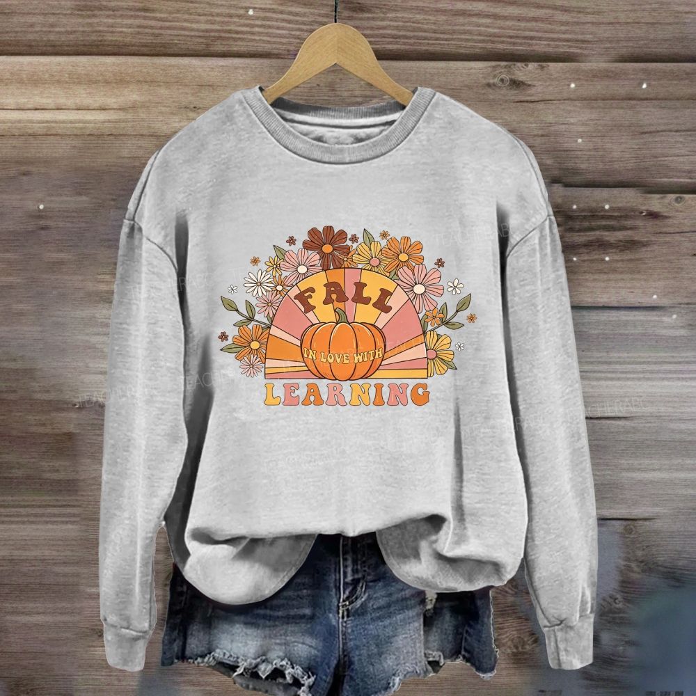 Fall In Love With Learning Floral Pumpkin Sweatshirt
