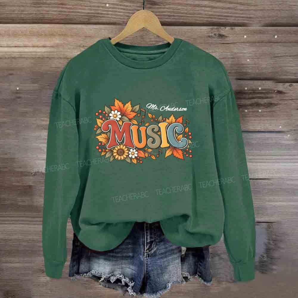 Personalized Name Fall Season Music Sweatshirt
