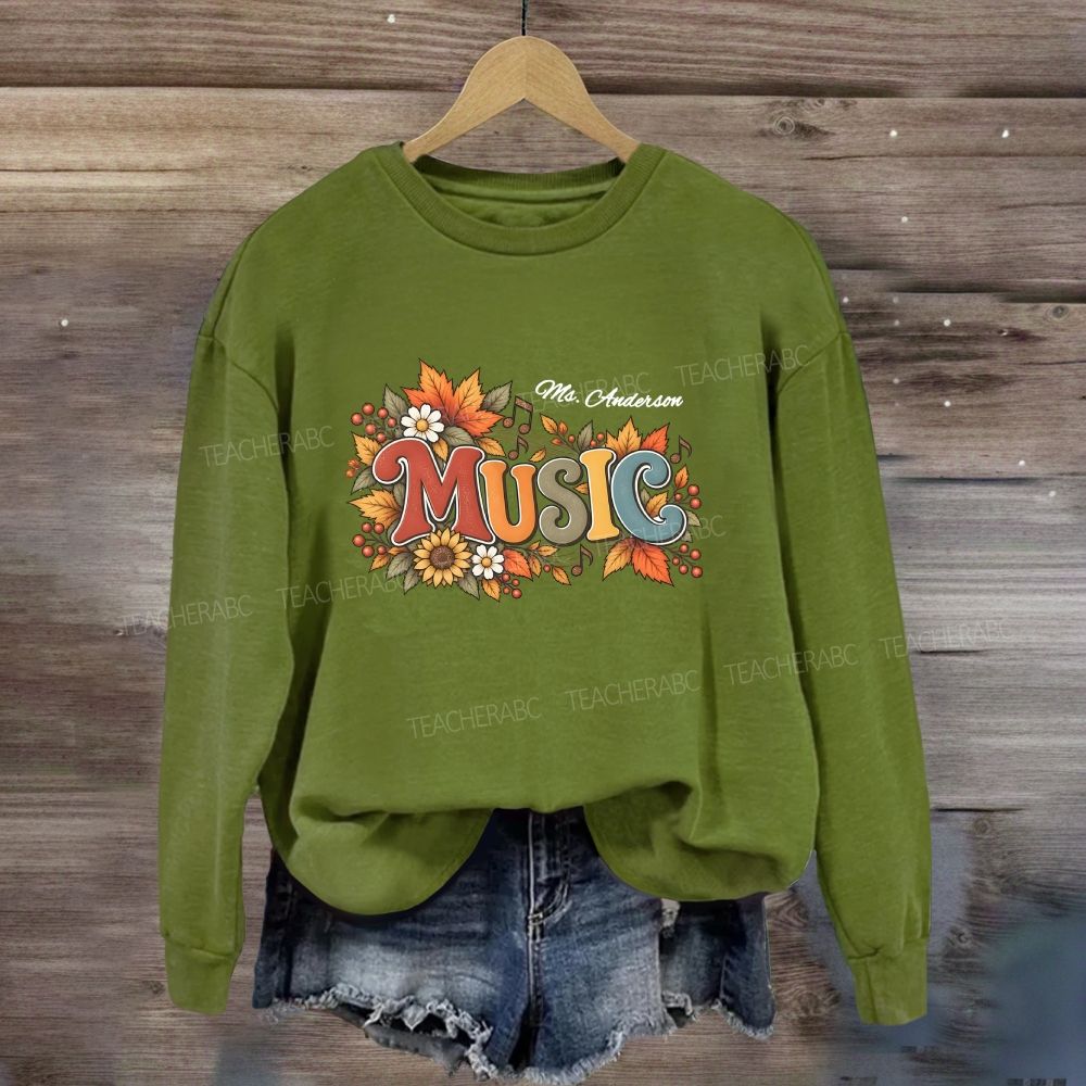 Personalized Name Fall Season Music Sweatshirt