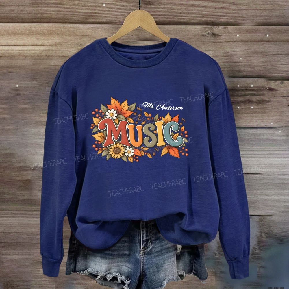 Personalized Name Fall Season Music Sweatshirt