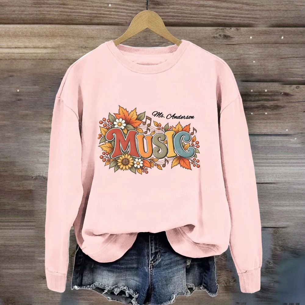 Personalized Name Fall Season Music Sweatshirt