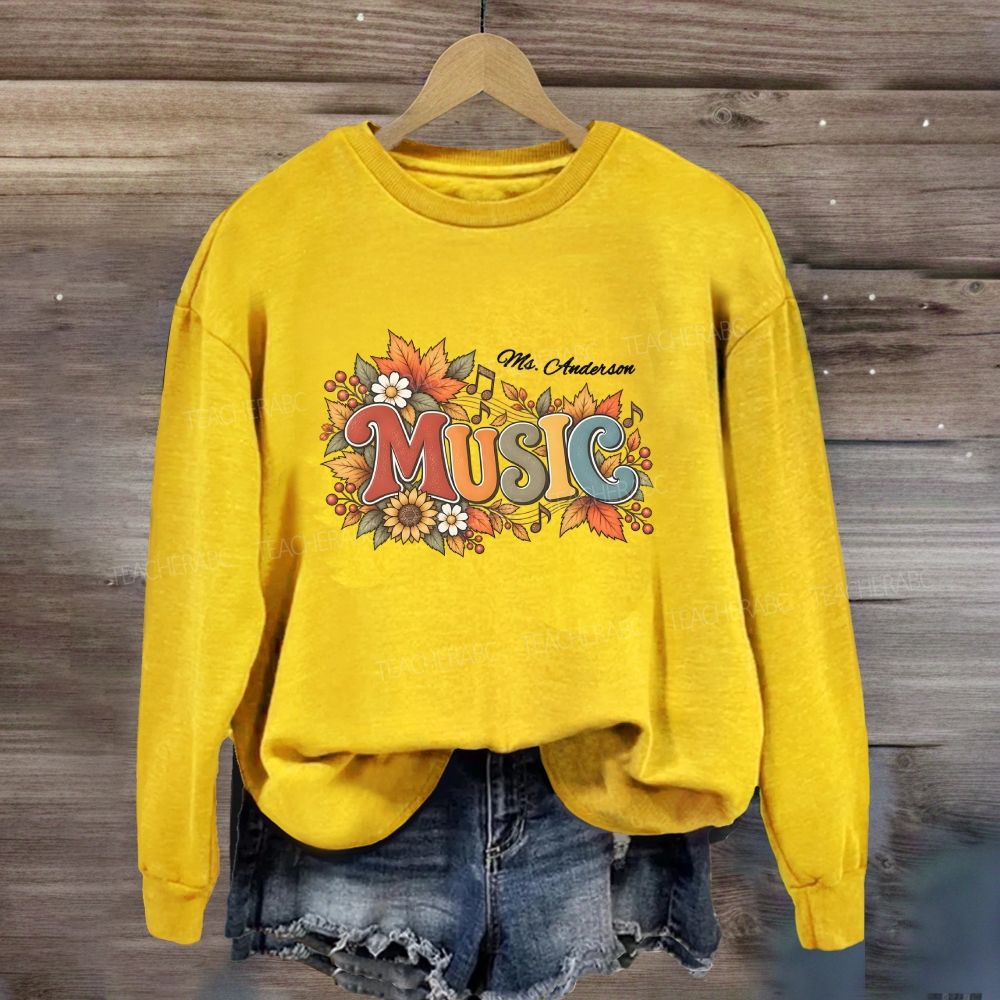 Personalized Name Fall Season Music Sweatshirt