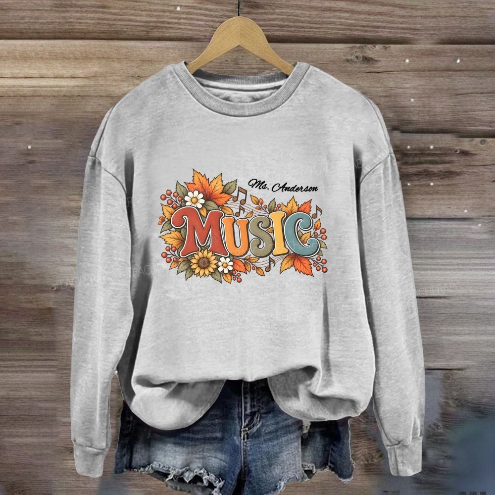 Personalized Name Fall Season Music Sweatshirt