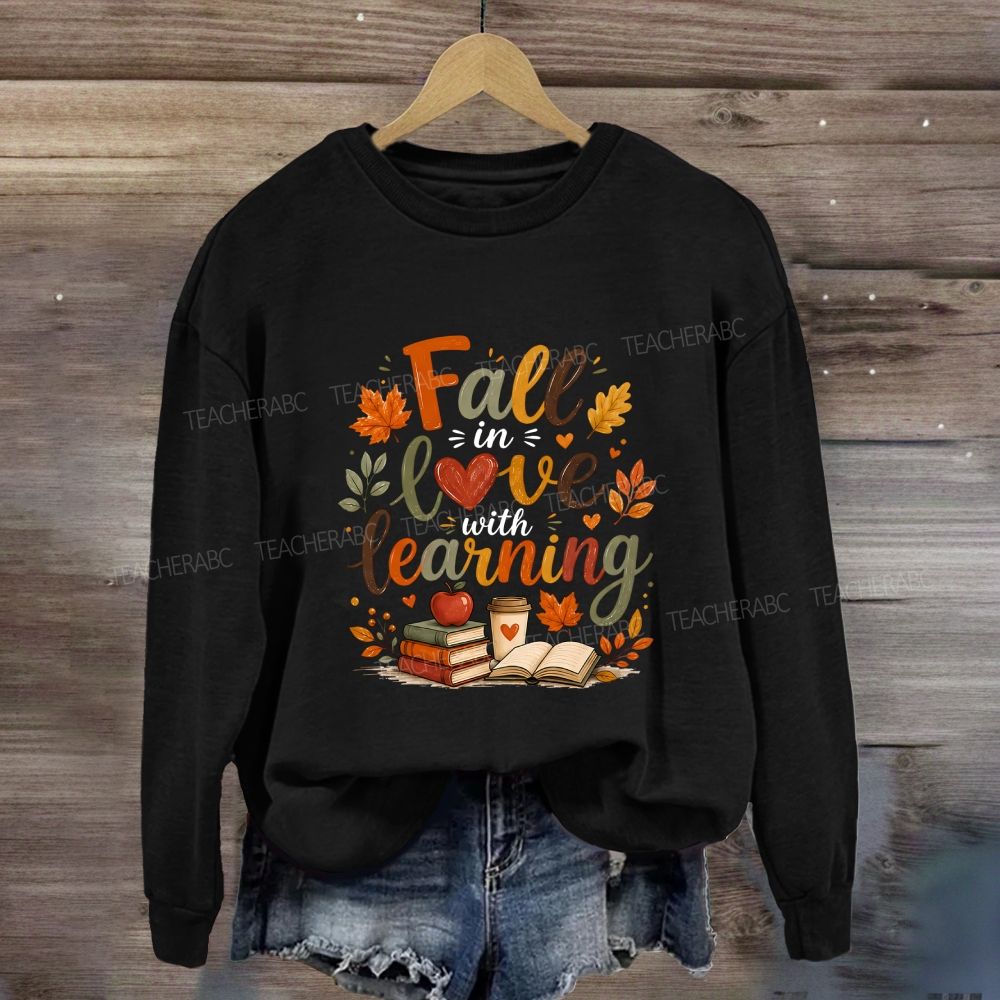 Fall In Love With Learning Books Coffee Cozy Season Sweatshirt