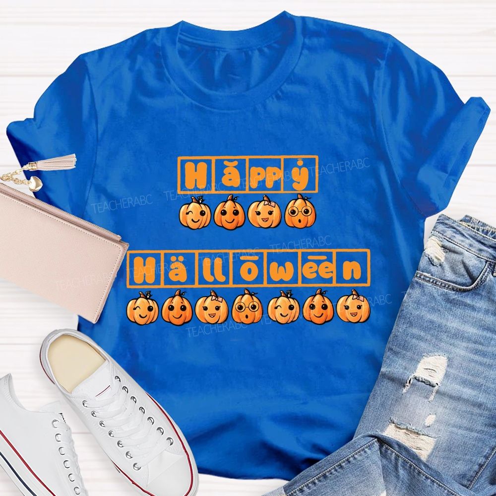 Happy Halloween Phonics Pumpkin Elementary Teacher T-shirt