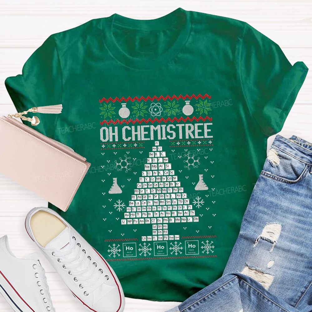 Oh Chemistree Periodic Table Christmas Tree Science Teacher T-shirt