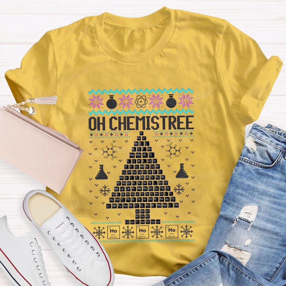 Oh Chemistree Periodic Table Christmas Tree Science Teacher T-shirt