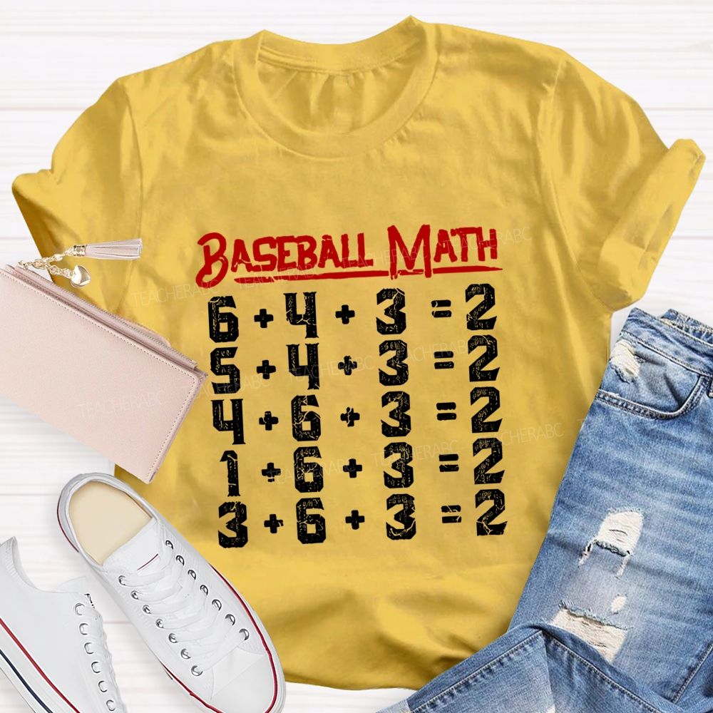 Baseball Math Double Play Math Teacher T-shirt