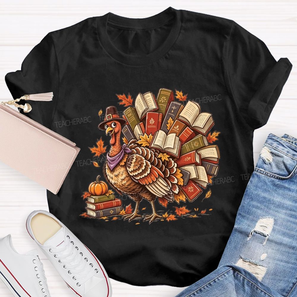 Turkey Full Of Books This Thanksgiving Teacher T-shirt