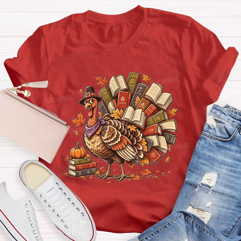 Turkey Full Of Books This Thanksgiving Teacher T-shirt