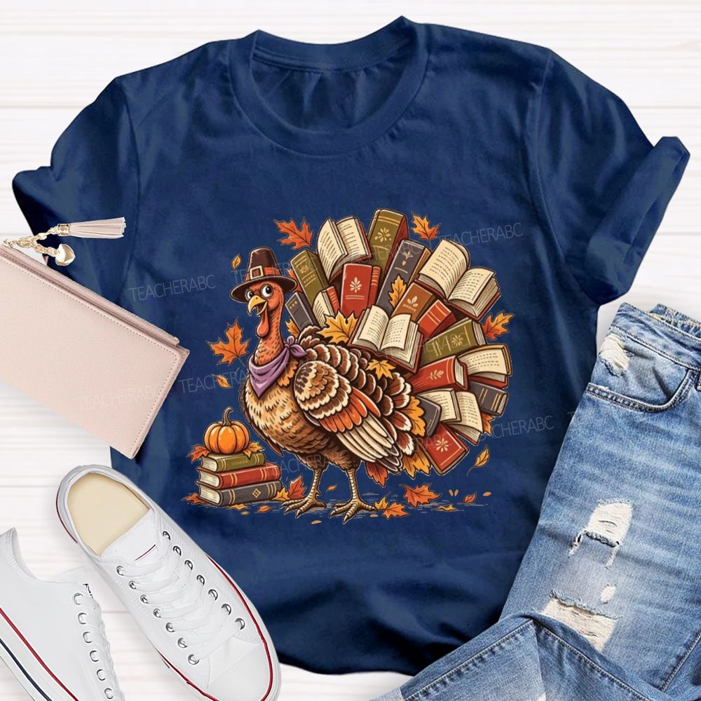 Turkey Full Of Books This Thanksgiving Teacher T-shirt