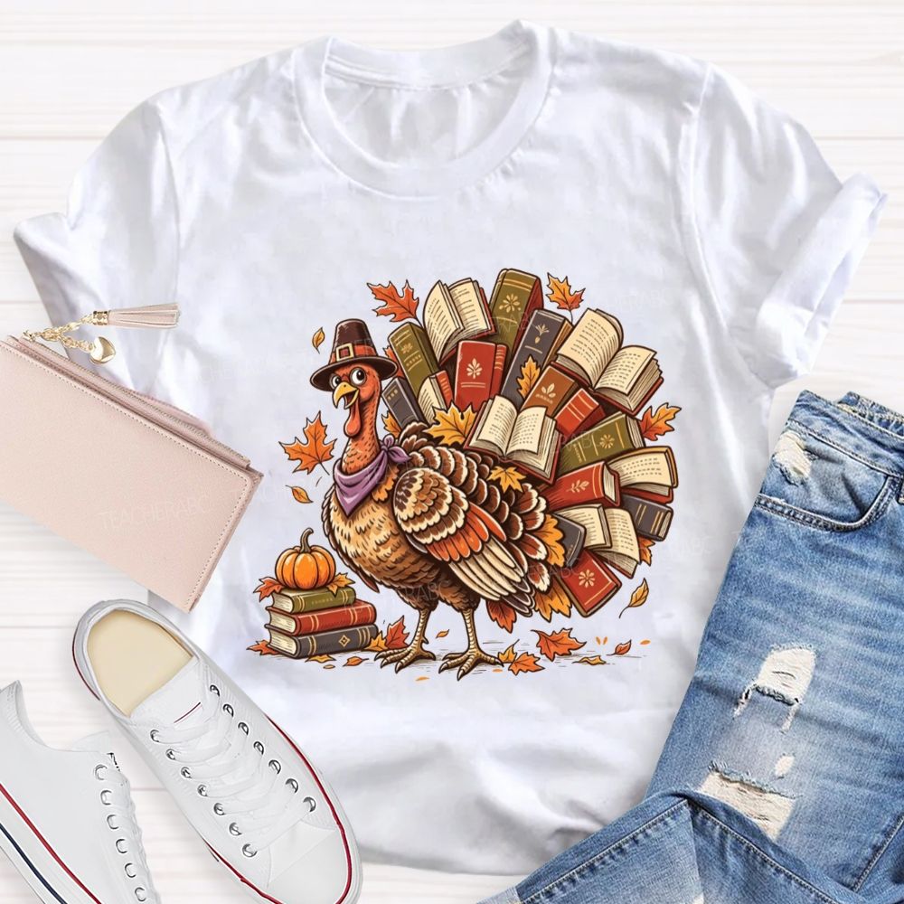 Turkey Full Of Books This Thanksgiving Teacher T-shirt