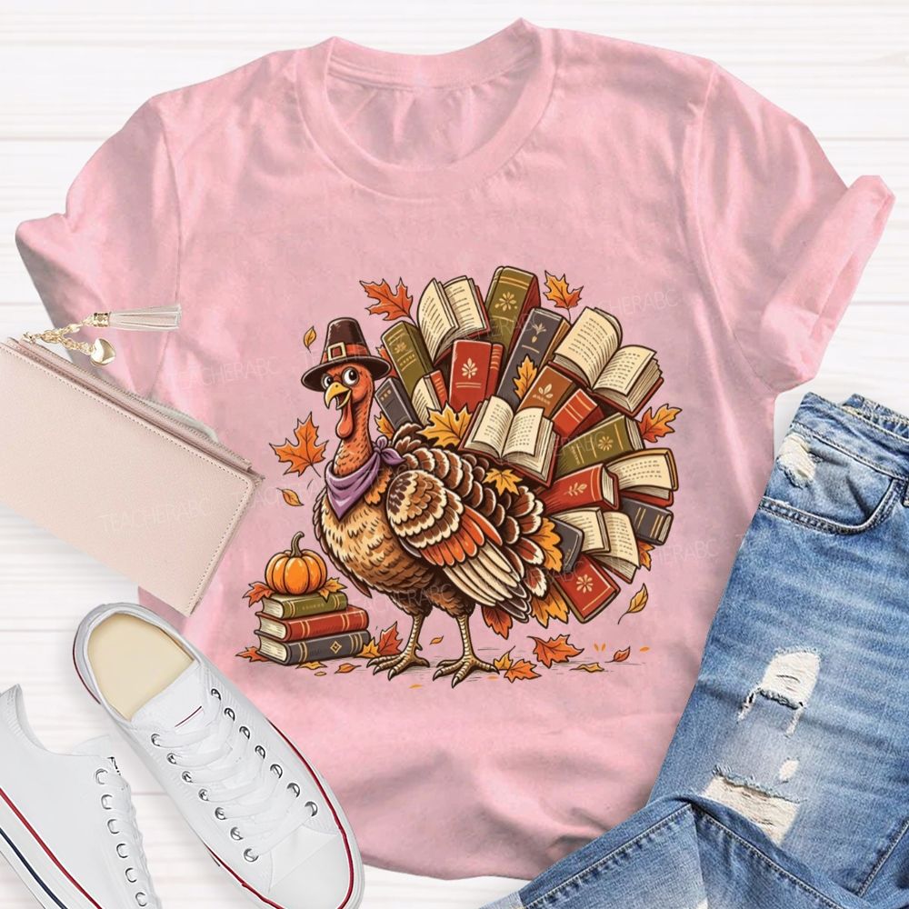 Turkey Full Of Books This Thanksgiving Teacher T-shirt