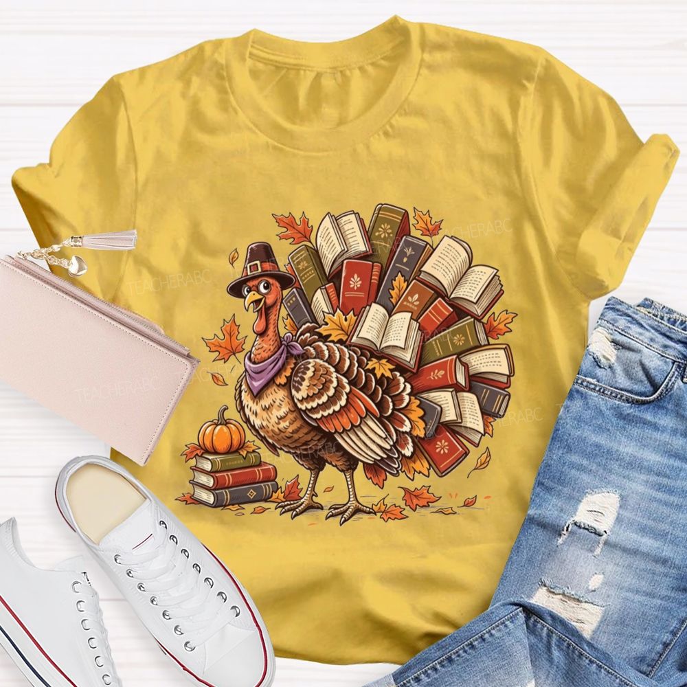 Turkey Full Of Books This Thanksgiving Teacher T-shirt