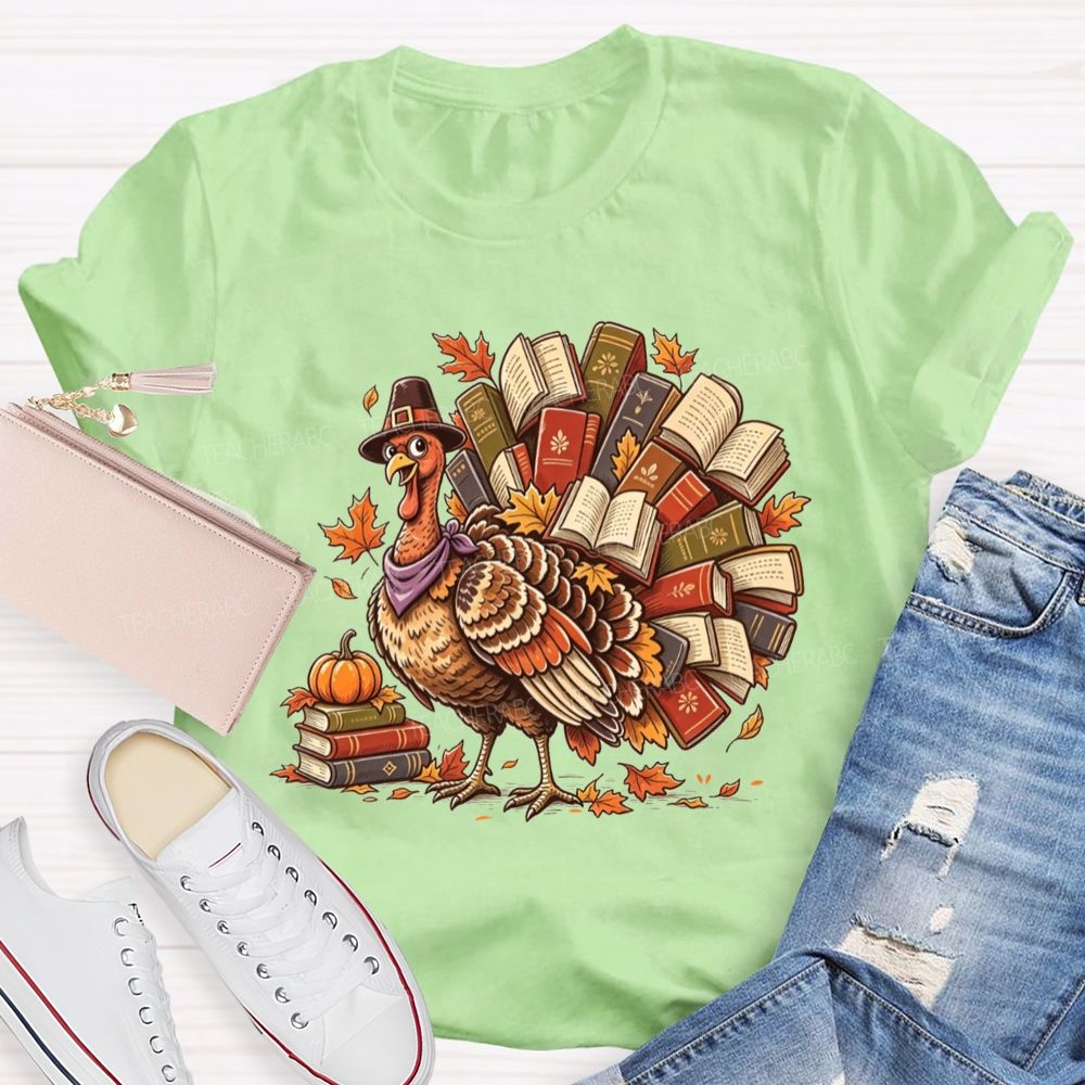 Turkey Full Of Books This Thanksgiving Teacher T-shirt