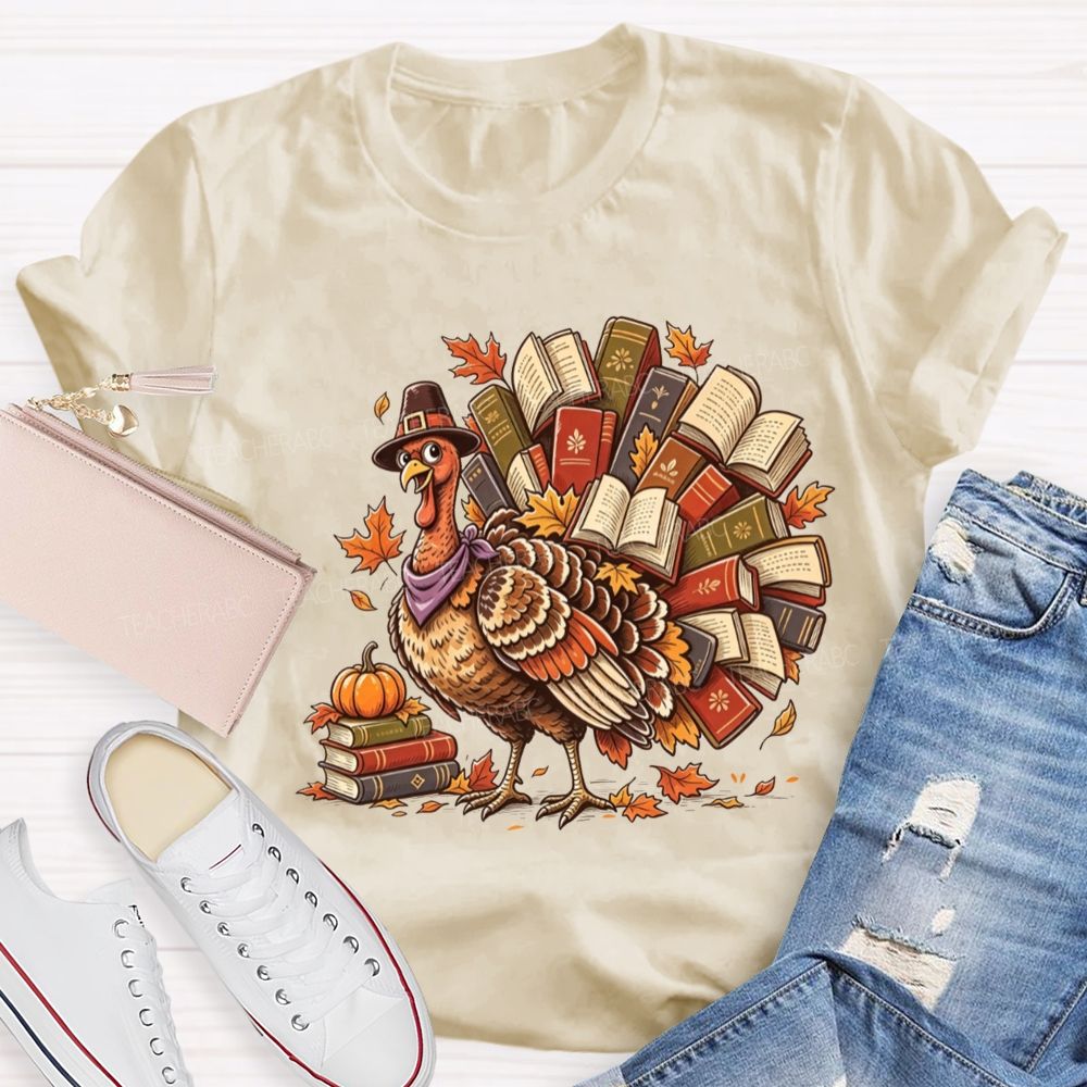 Turkey Full Of Books This Thanksgiving Teacher T-shirt