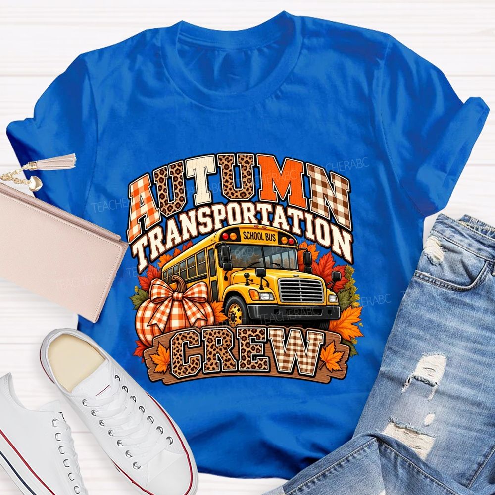 Autumn Transportation Crew Fall School Bus T-shirt