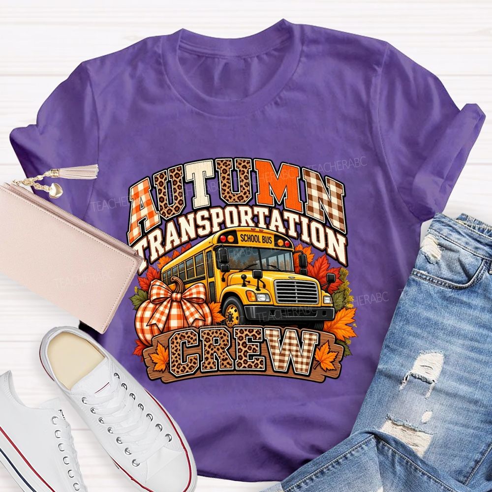 Autumn Transportation Crew Fall School Bus T-shirt