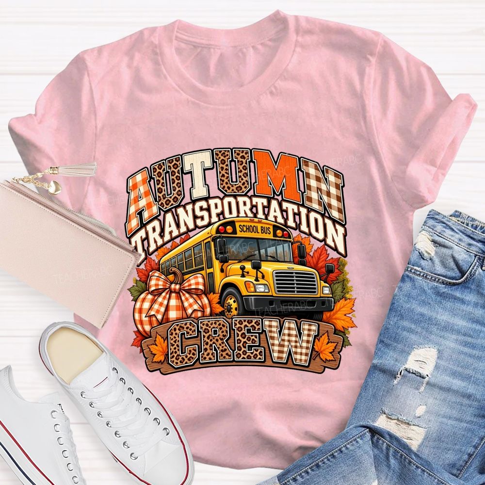 Autumn Transportation Crew Fall School Bus T-shirt