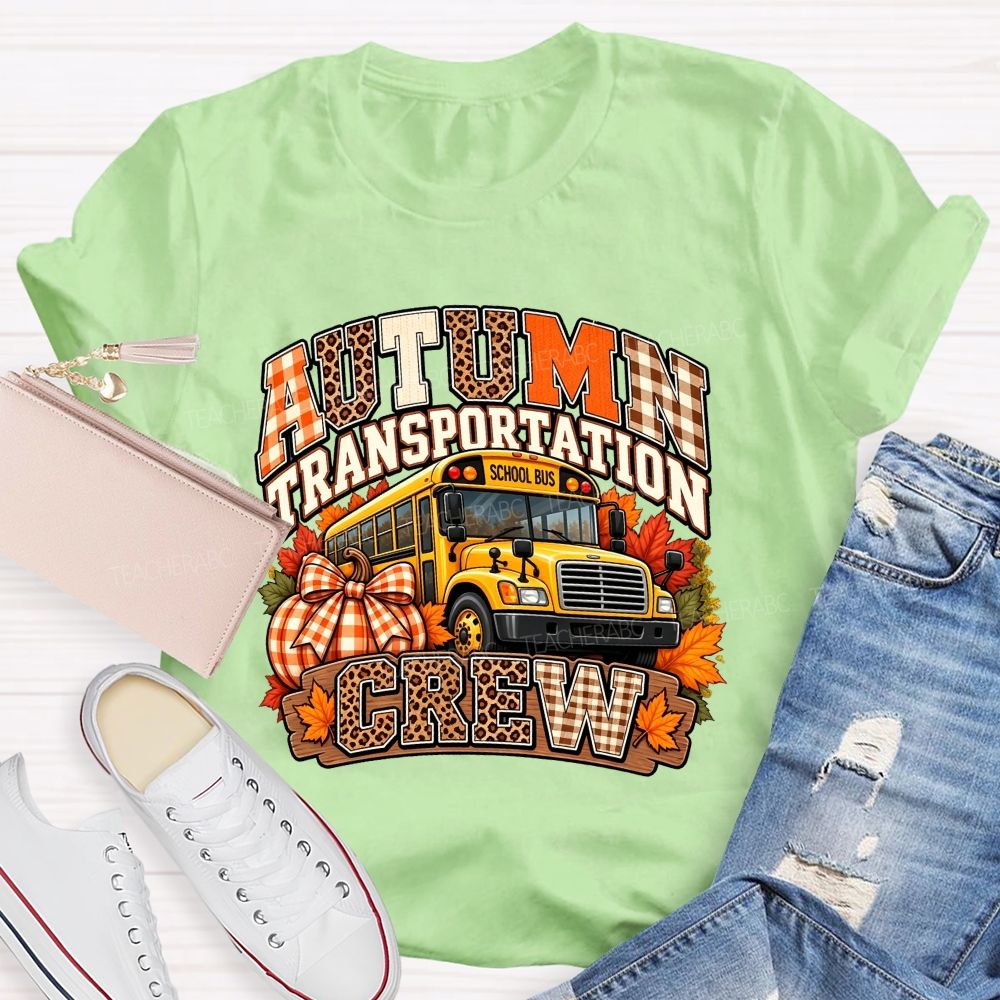Autumn Transportation Crew Fall School Bus T-shirt