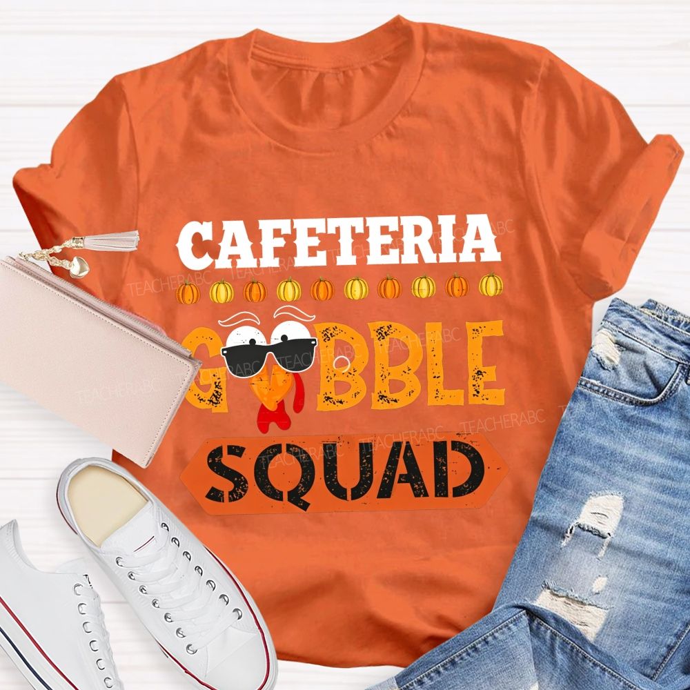 Lunch Staff Gobble Squad Thanksgiving Graphic T-shirt