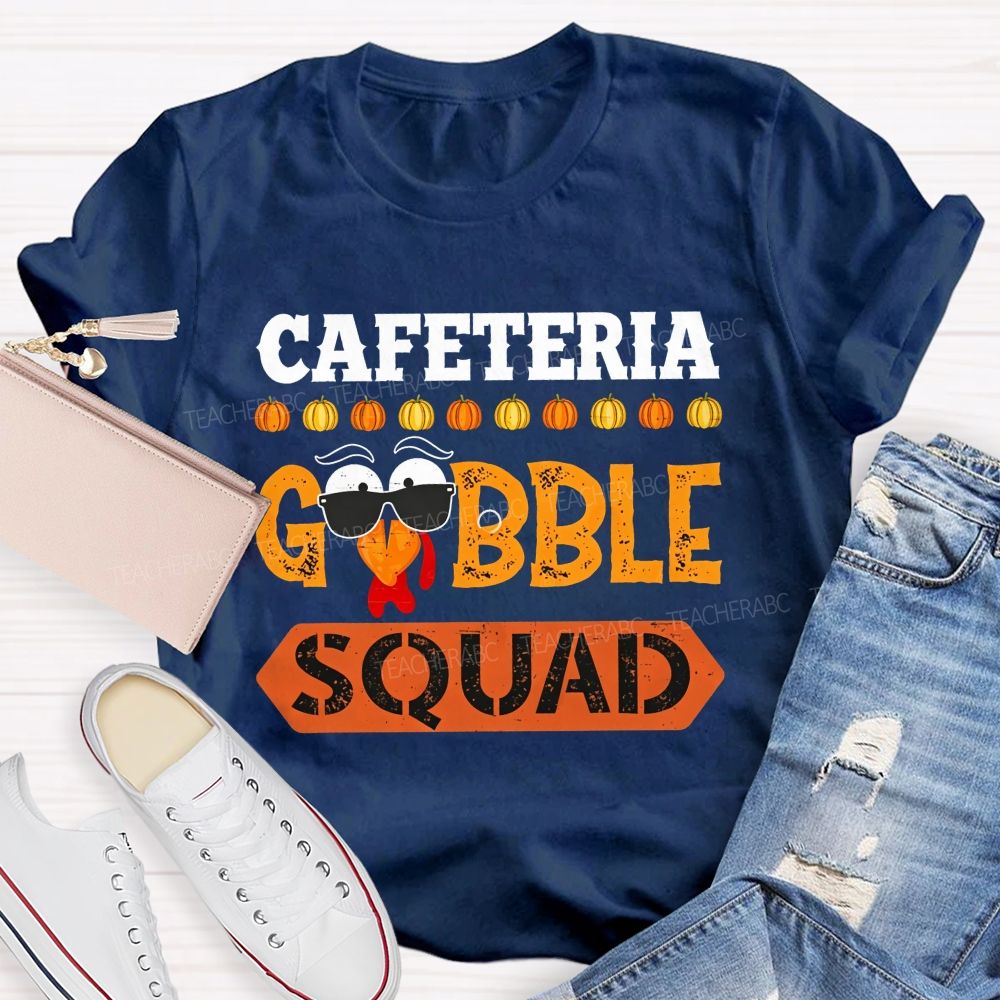 Lunch Staff Gobble Squad Thanksgiving Graphic T-shirt