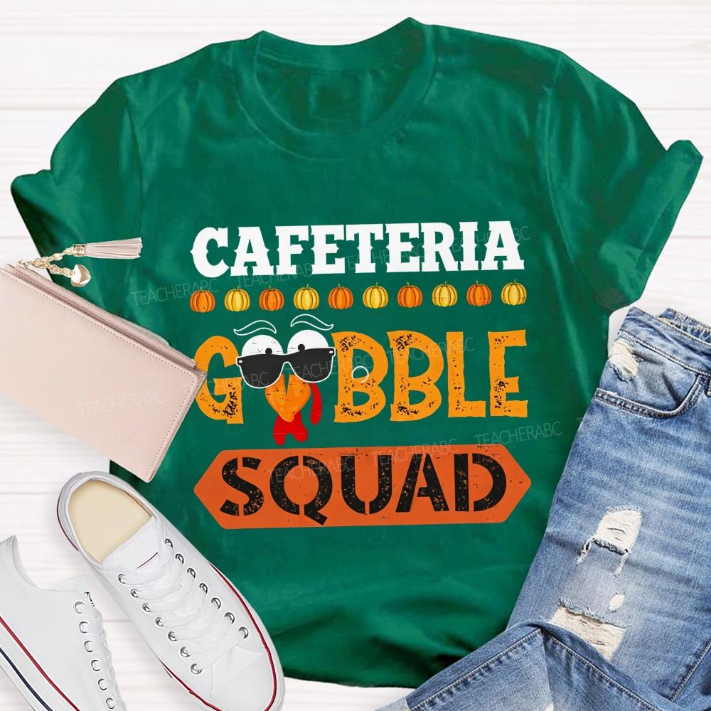 Lunch Staff Gobble Squad Thanksgiving Graphic T-shirt