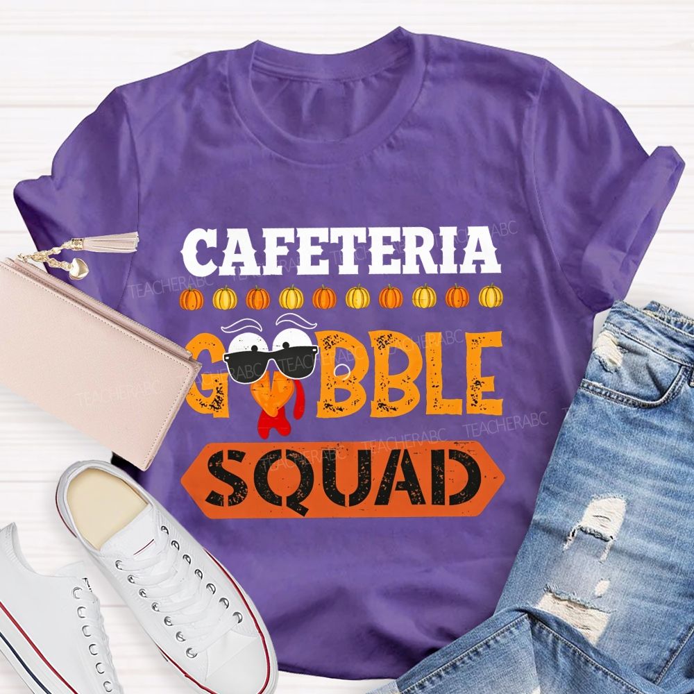Lunch Staff Gobble Squad Thanksgiving Graphic T-shirt