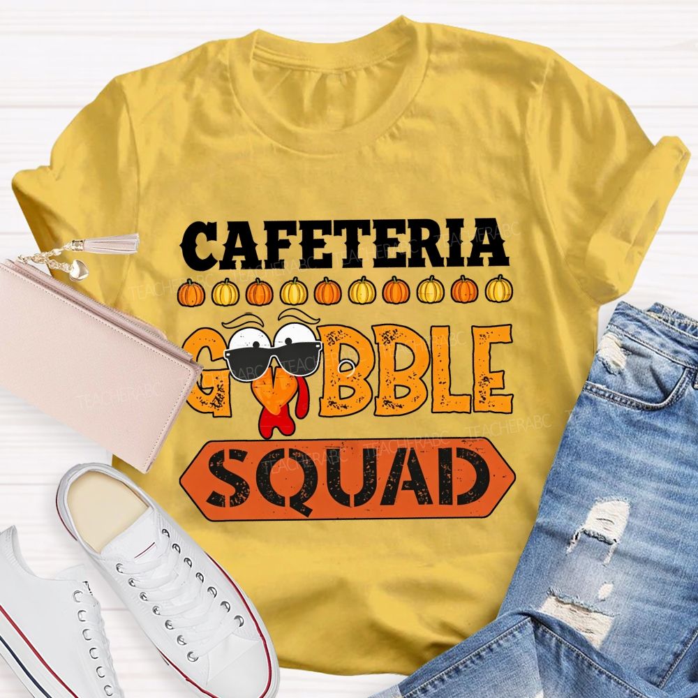 Lunch Staff Gobble Squad Thanksgiving Graphic T-shirt