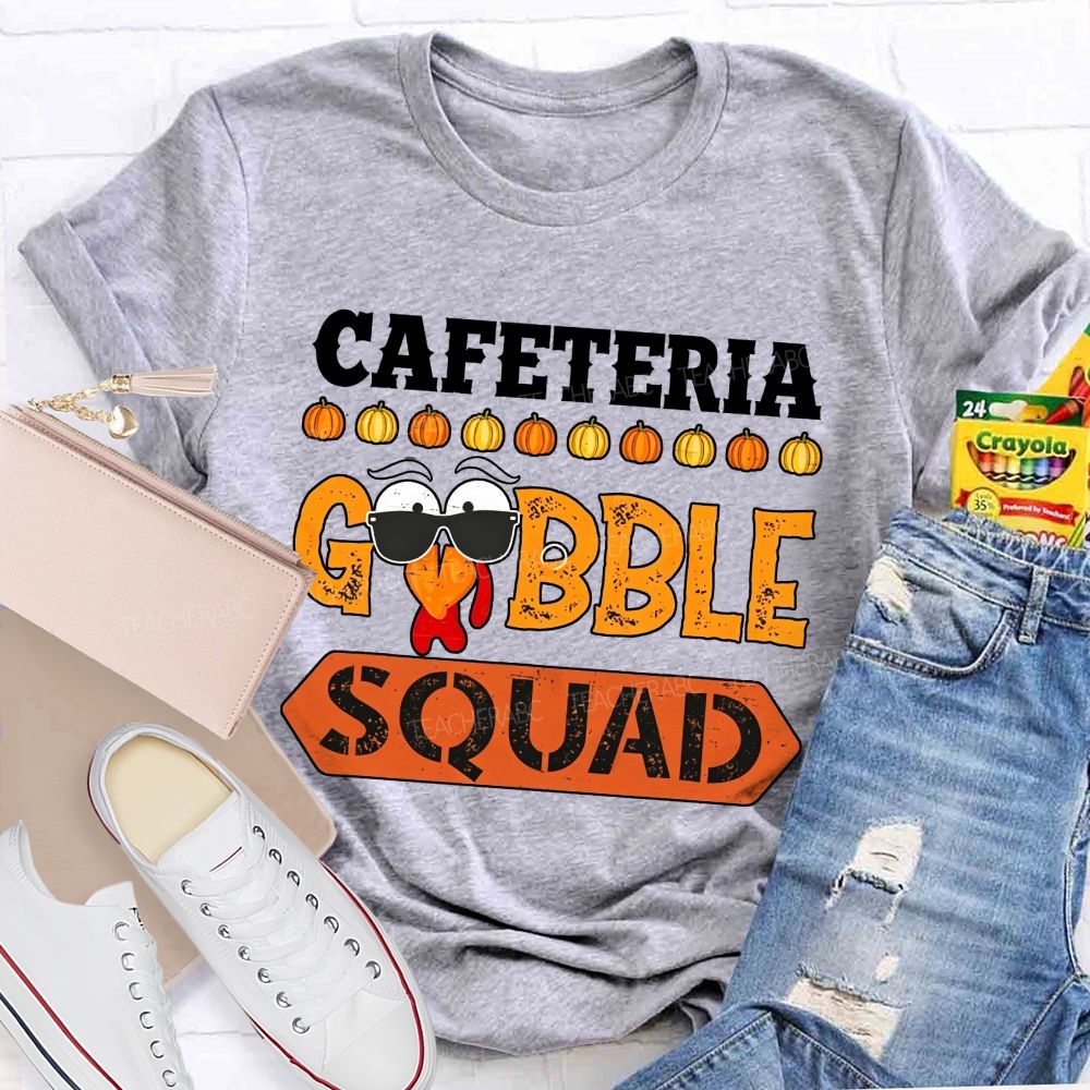 Lunch Staff Gobble Squad Thanksgiving Graphic T-shirt