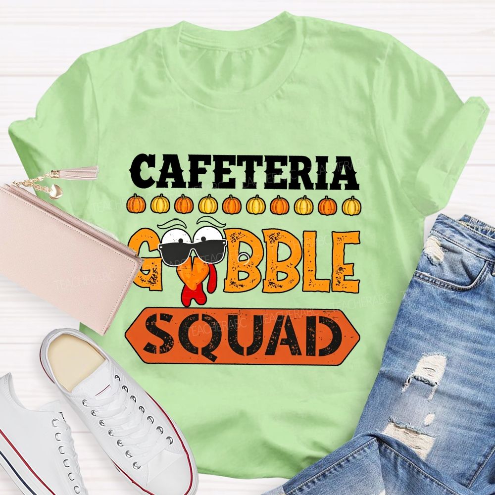Lunch Staff Gobble Squad Thanksgiving Graphic T-shirt