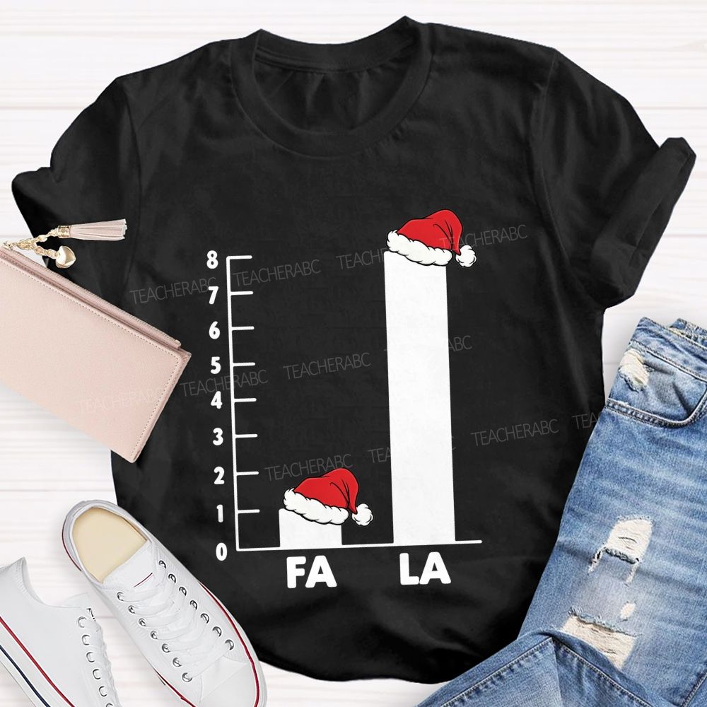 Fa La Christmas Bar Graph Math Teacher T-shirt