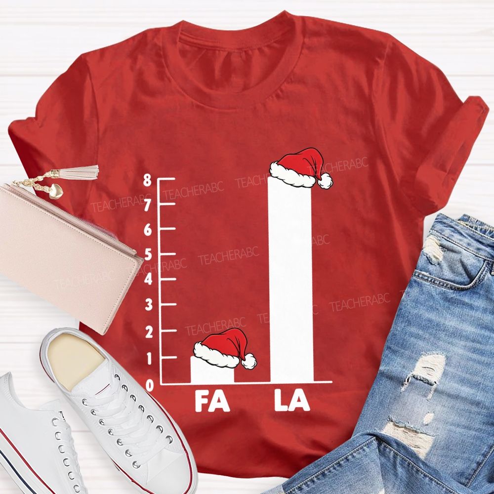 Fa La Christmas Bar Graph Math Teacher T-shirt